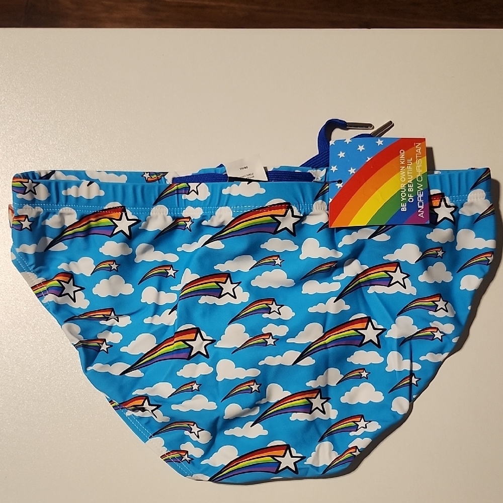 Andrew Christian Fun Blue Swimsiit - Picture 4 of 4